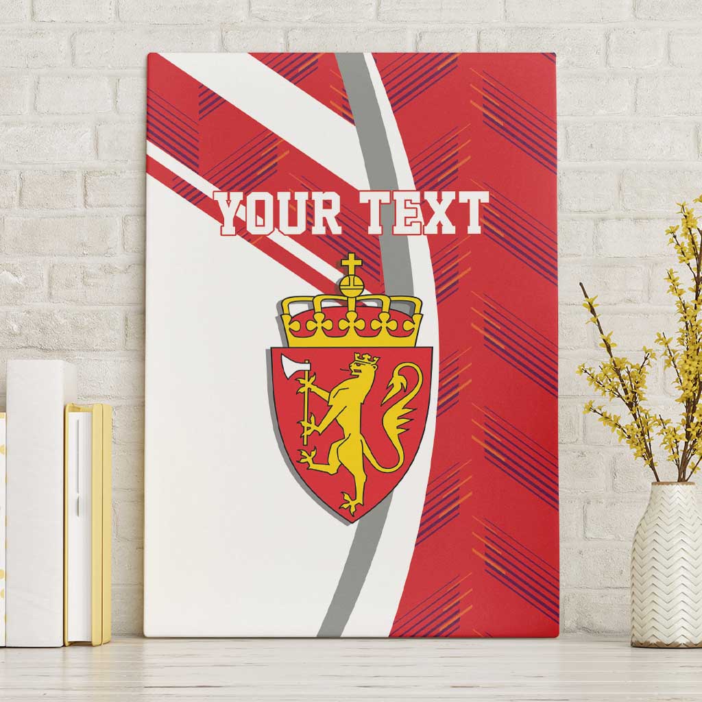 Personalized Norway Coat of Arms Canvas Wall Art Golden Lion