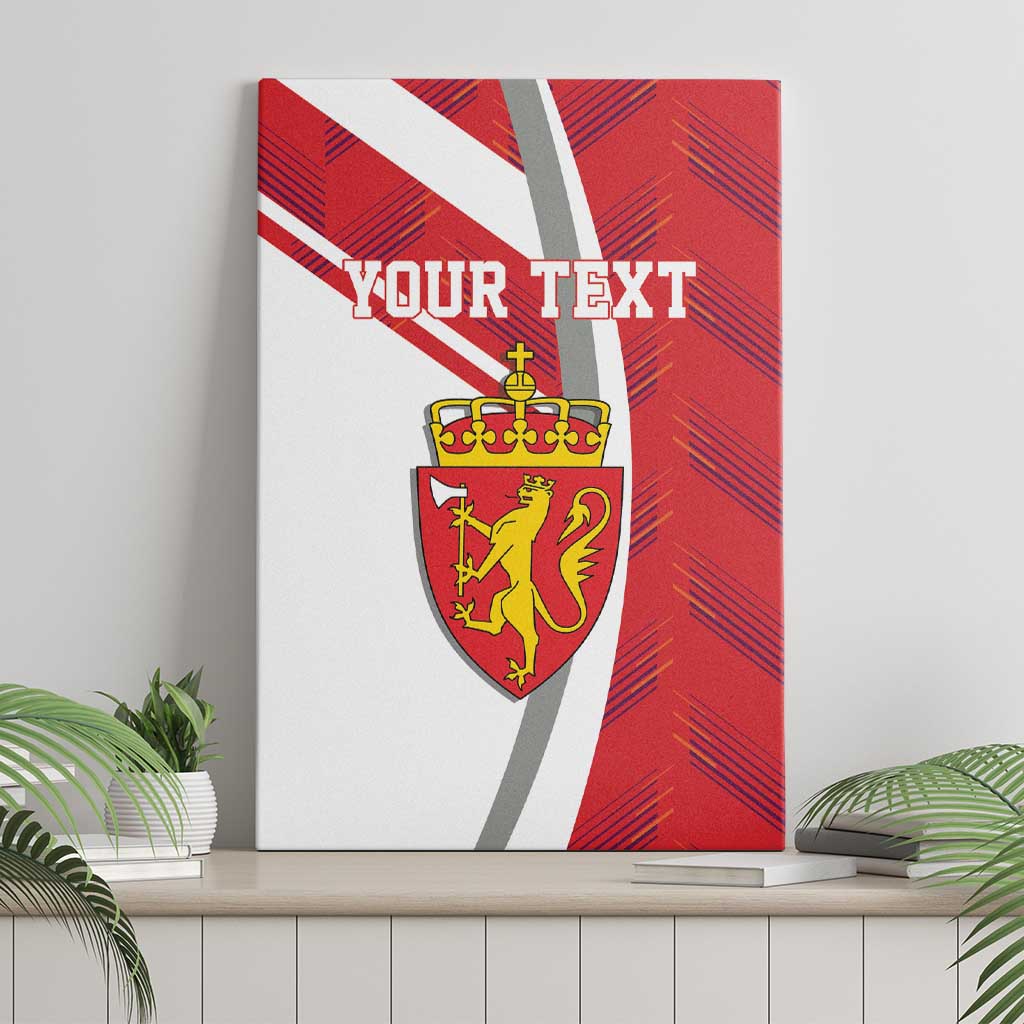 Personalized Norway Coat of Arms Canvas Wall Art Golden Lion