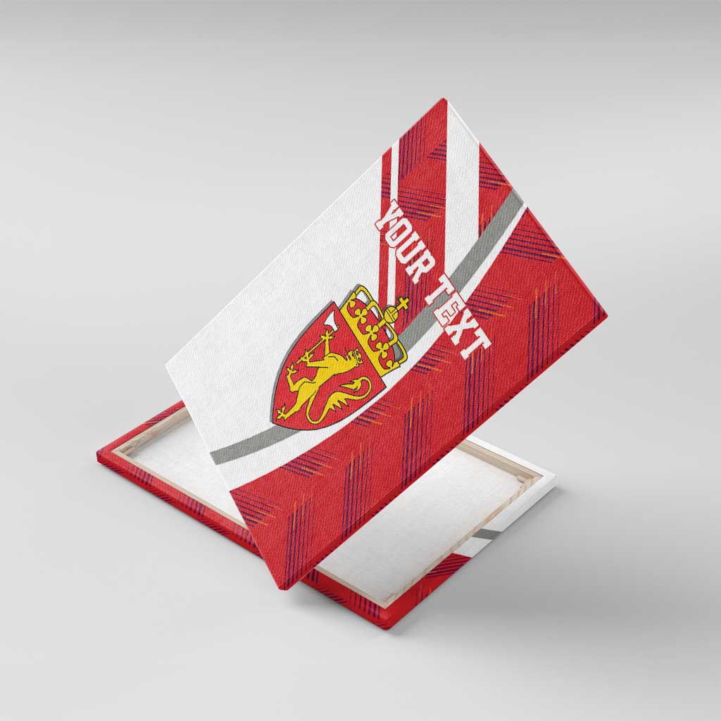 Personalized Norway Coat of Arms Canvas Wall Art Golden Lion