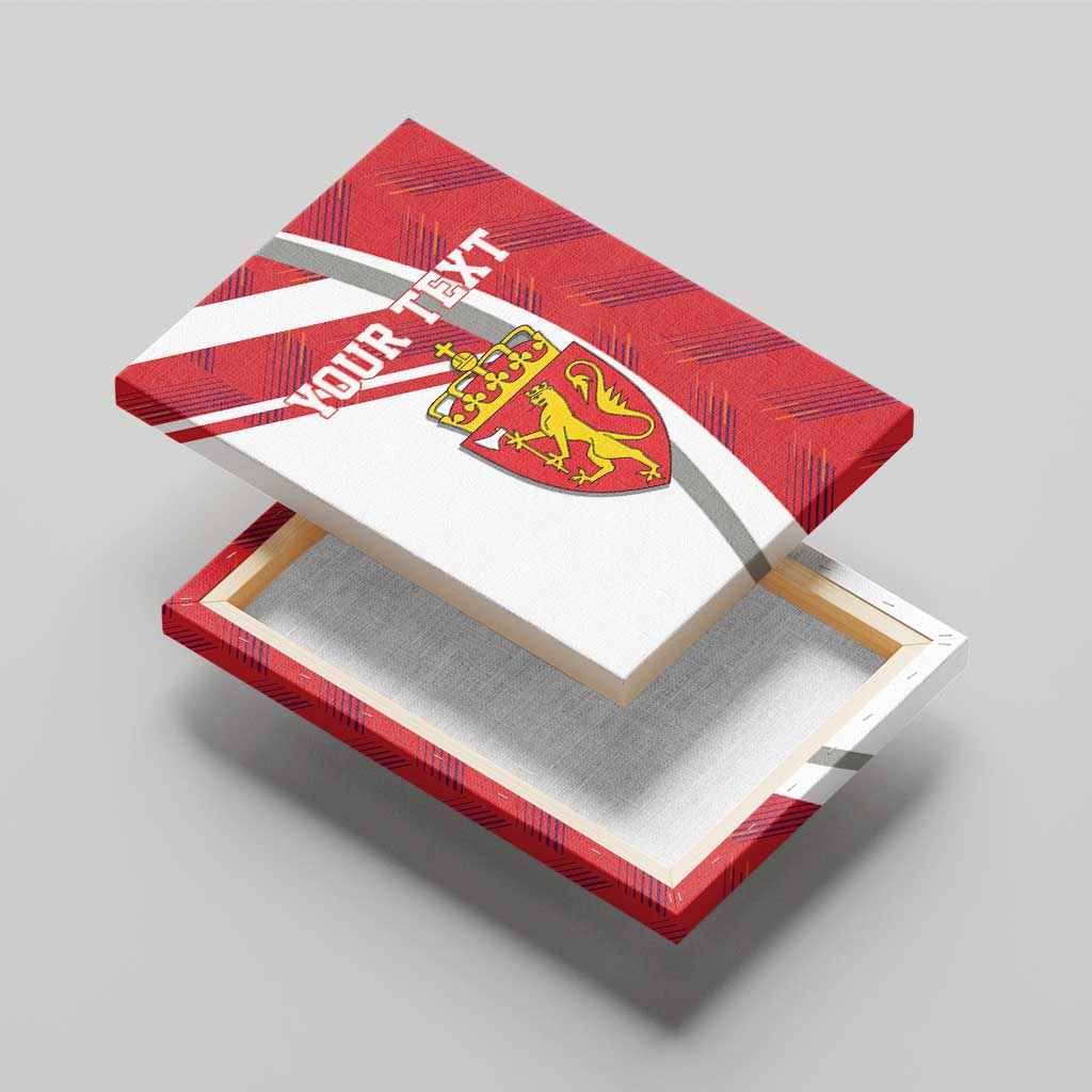 Personalized Norway Coat of Arms Canvas Wall Art Golden Lion