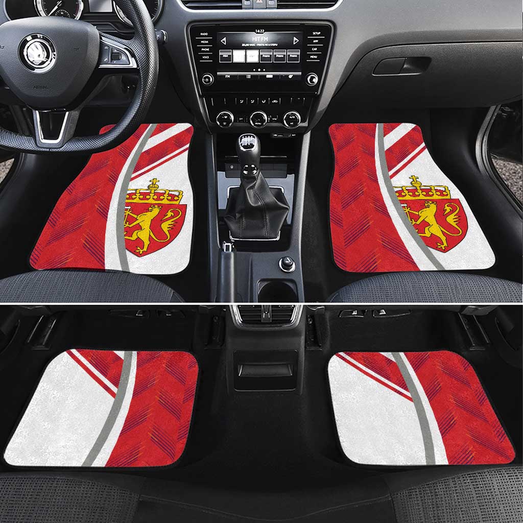 Personalized Norway Coat of Arms Car Mats Golden Lion