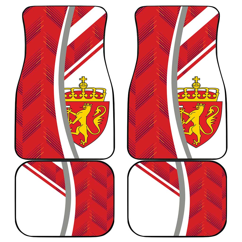 Personalized Norway Coat of Arms Car Mats Golden Lion