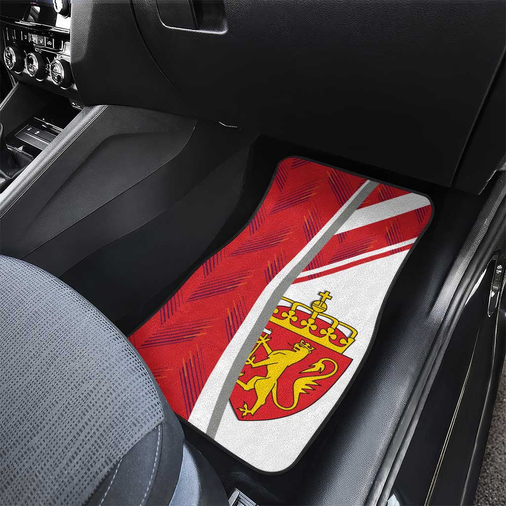 Personalized Norway Coat of Arms Car Mats Golden Lion