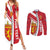 Personalized Norway Coat of Arms Couples Matching Summer Maxi Dress and Long Sleeve Button Shirt Golden Lion