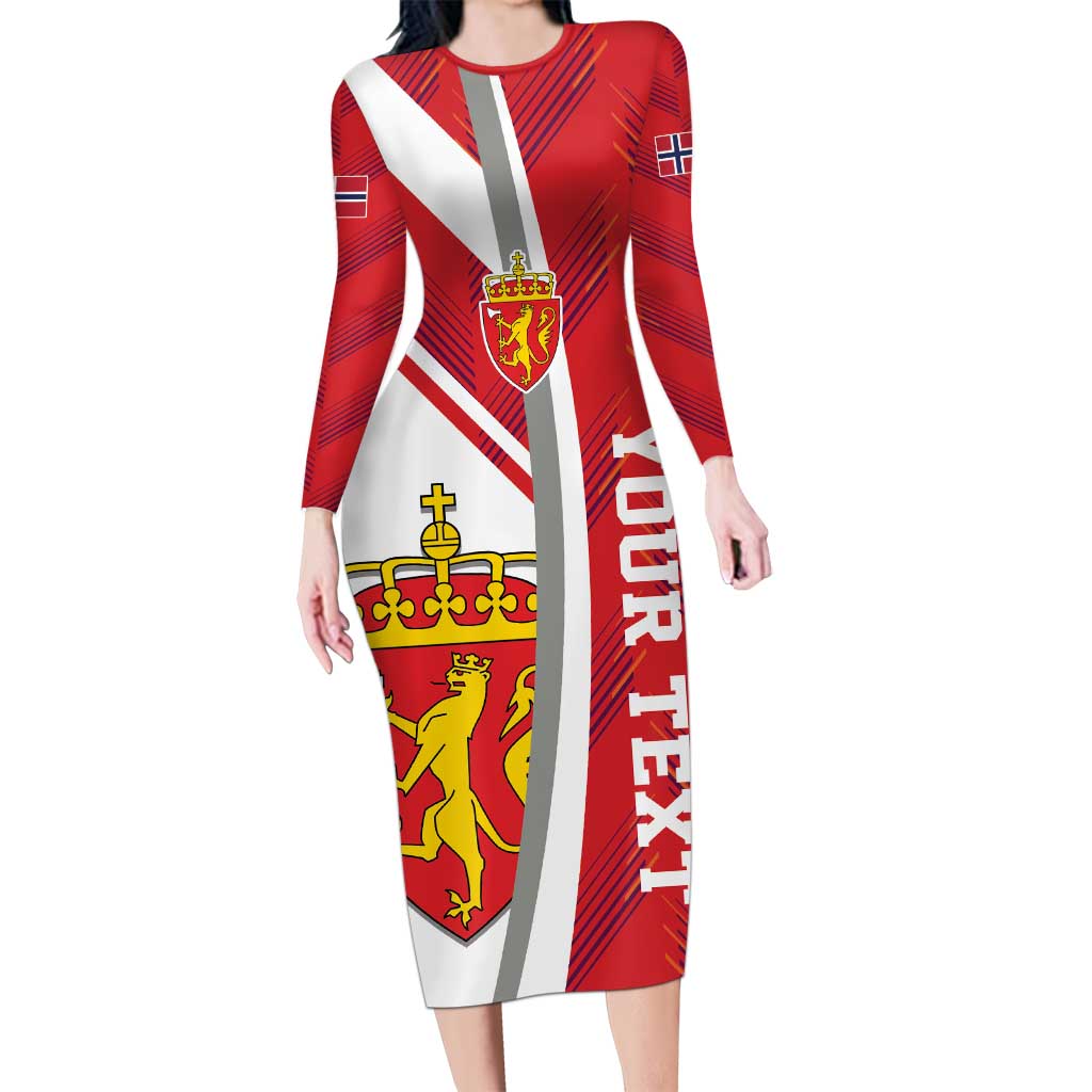 Personalized Norway Coat of Arms Family Matching Long Sleeve Bodycon Dress and Hawaiian Shirt Golden Lion