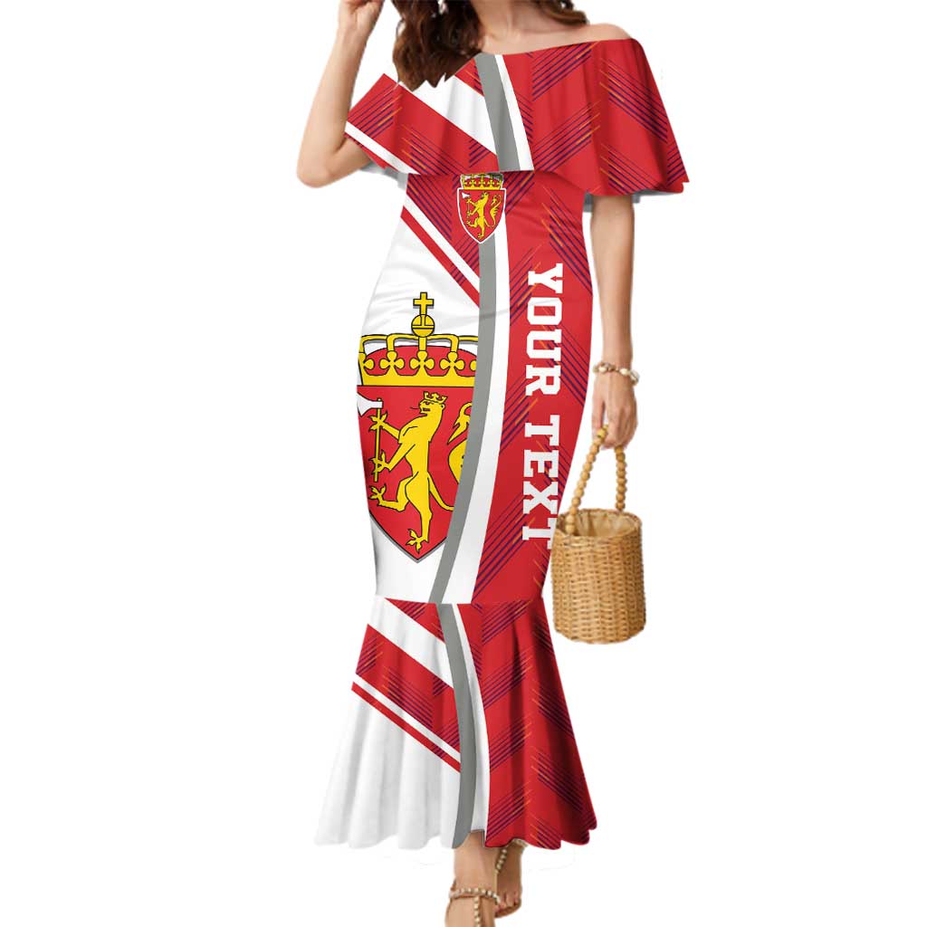 Personalized Norway Coat of Arms Family Matching Mermaid Dress and Hawaiian Shirt Golden Lion