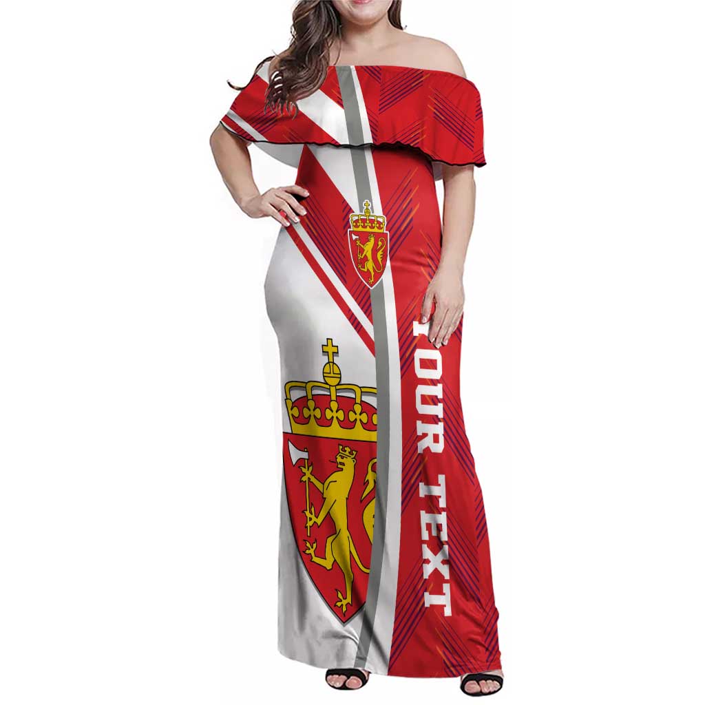 Personalized Norway Coat of Arms Family Matching Off Shoulder Maxi Dress and Hawaiian Shirt Golden Lion