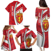 Personalized Norway Coat of Arms Family Matching Puletasi and Hawaiian Shirt Golden Lion