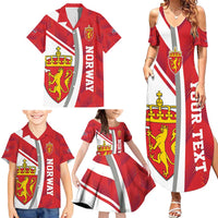 Personalized Norway Coat of Arms Family Matching Summer Maxi Dress and Hawaiian Shirt Golden Lion