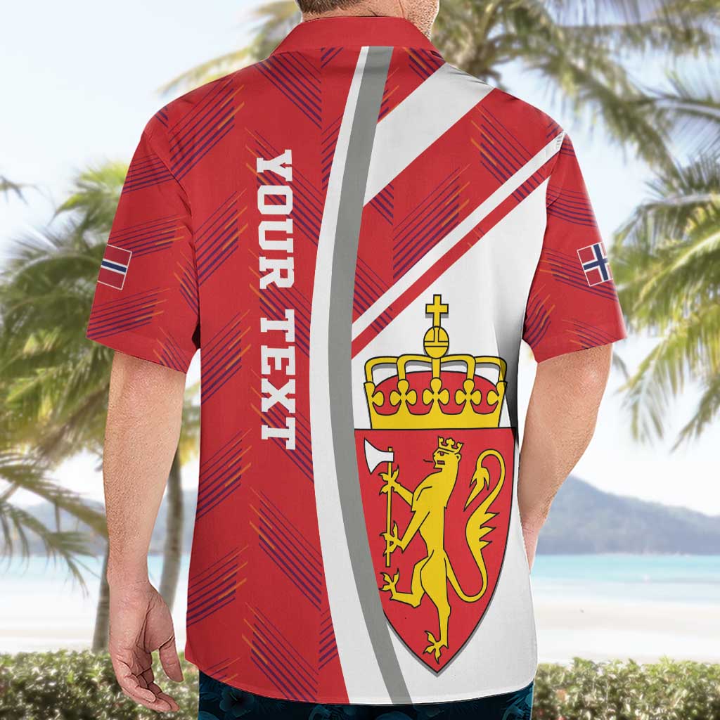 Personalized Norway Coat of Arms Hawaiian Shirt Golden Lion