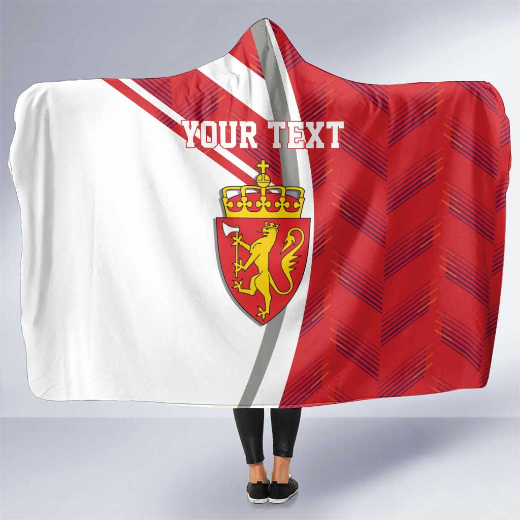 Personalized Norway Coat of Arms Hooded Blanket Golden Lion