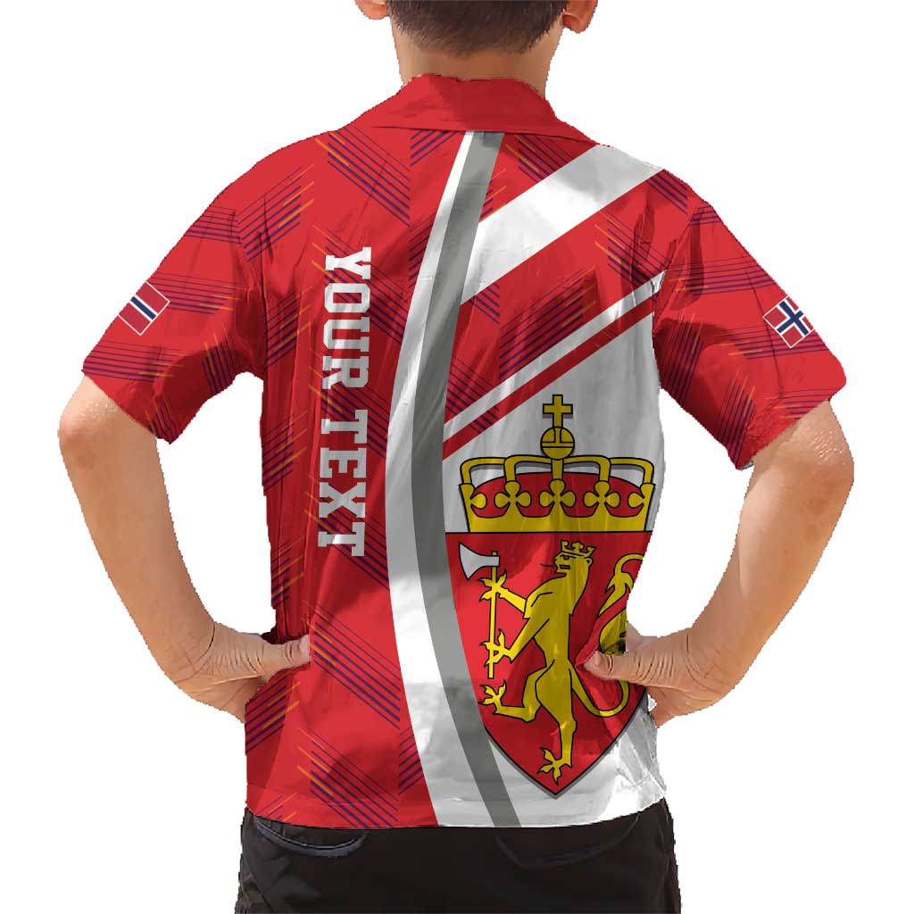 Personalized Norway Coat of Arms Kid Hawaiian Shirt Golden Lion