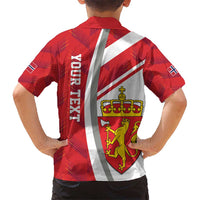 Personalized Norway Coat of Arms Kid Hawaiian Shirt Golden Lion