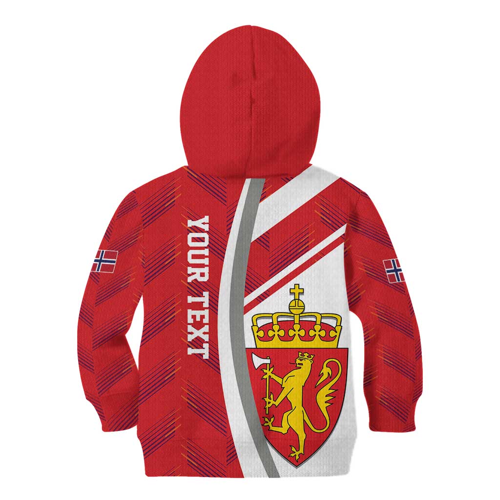Personalized Norway Coat of Arms Kid Hoodie Golden Lion