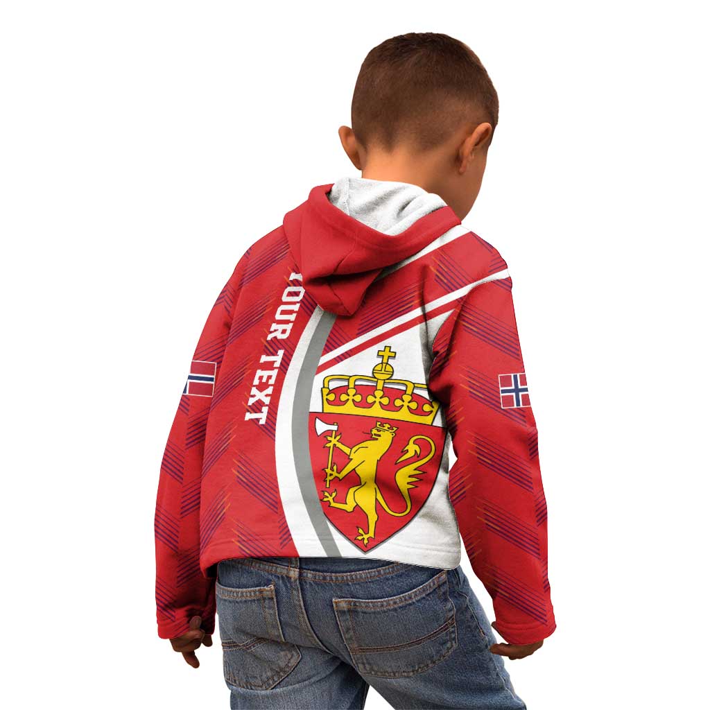 Personalized Norway Coat of Arms Kid Hoodie Golden Lion
