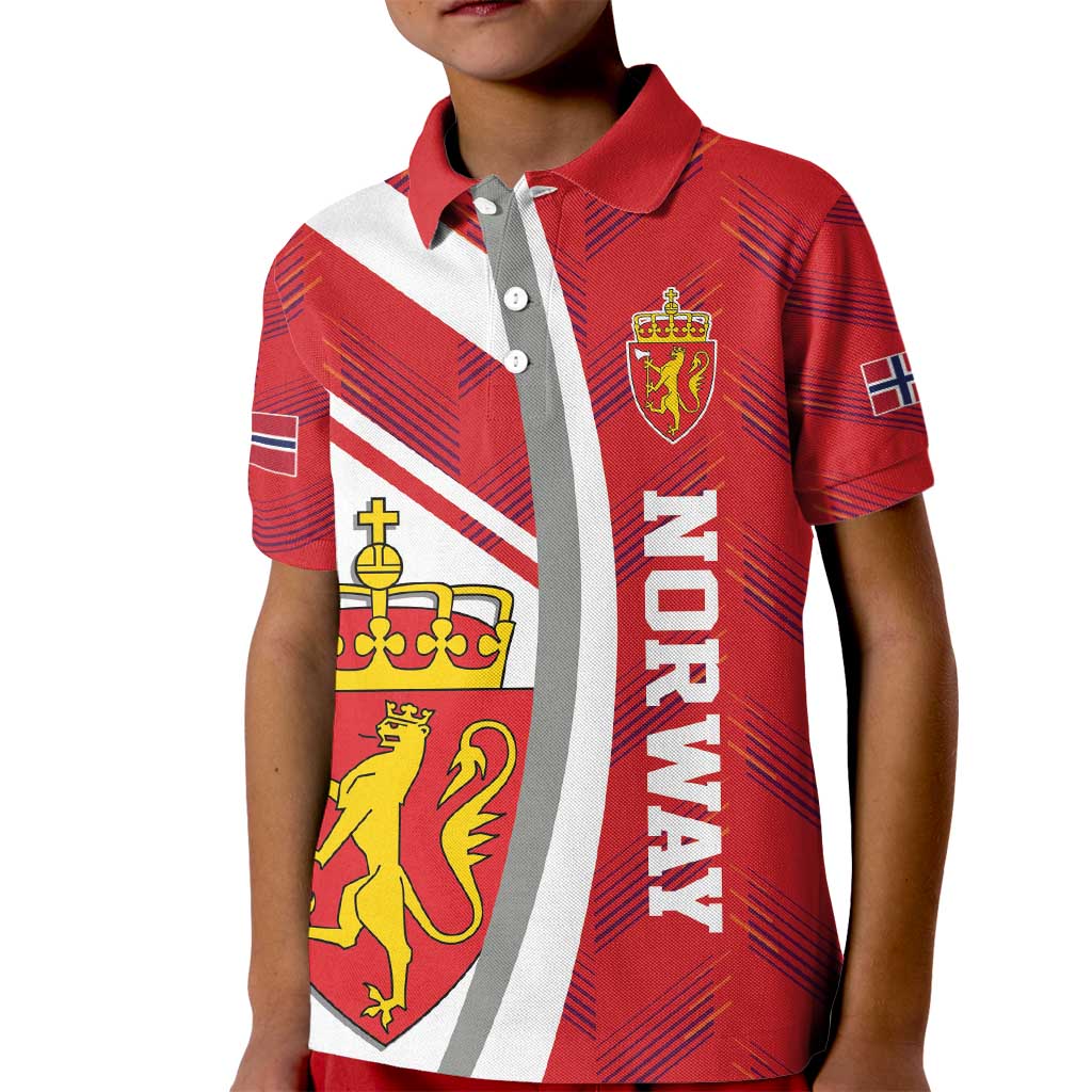 Personalized Norway Coat of Arms Kid Polo Shirt Golden Lion