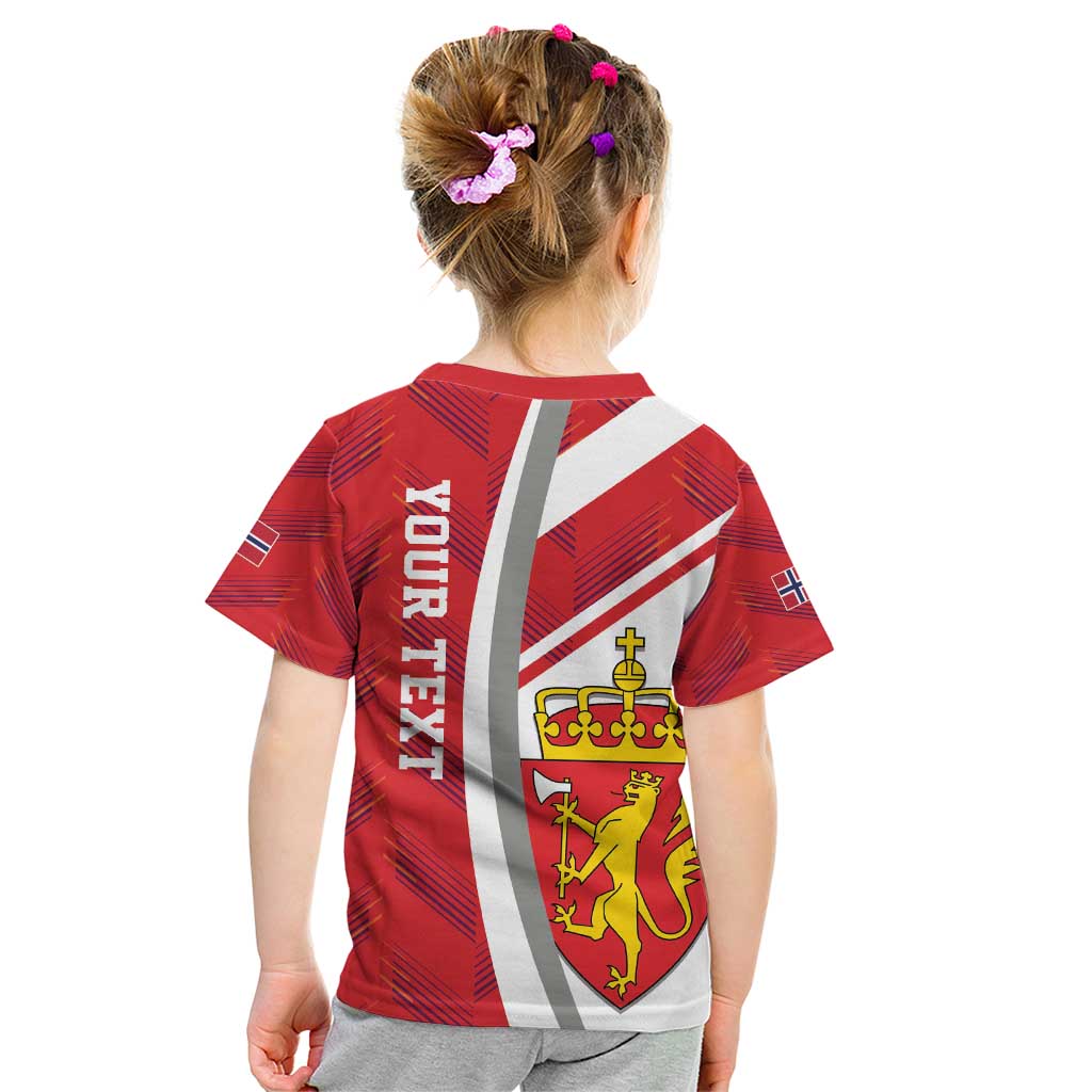 Personalized Norway Coat of Arms Kid T Shirt Golden Lion