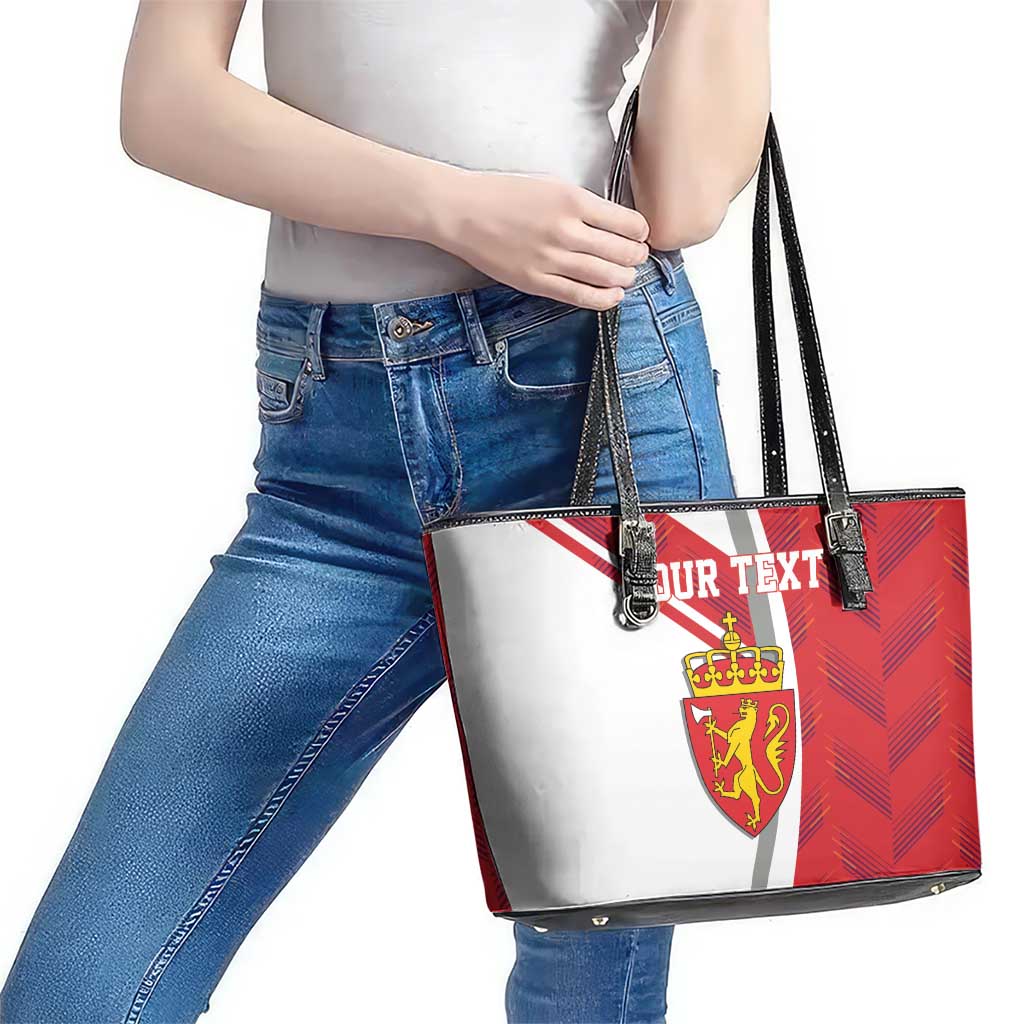 Personalized Norway Coat of Arms Leather Tote Bag Golden Lion