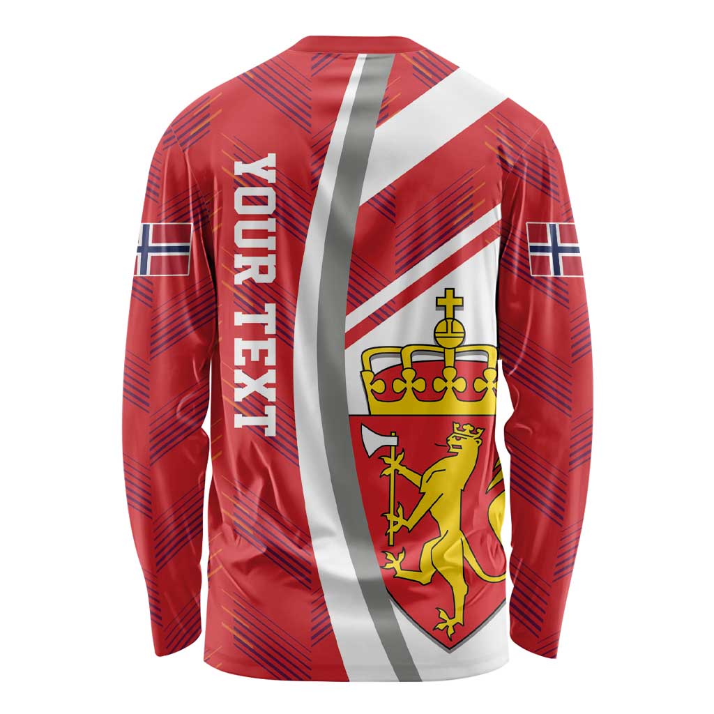 Personalized Norway Coat of Arms Long Sleeve Shirt Golden Lion