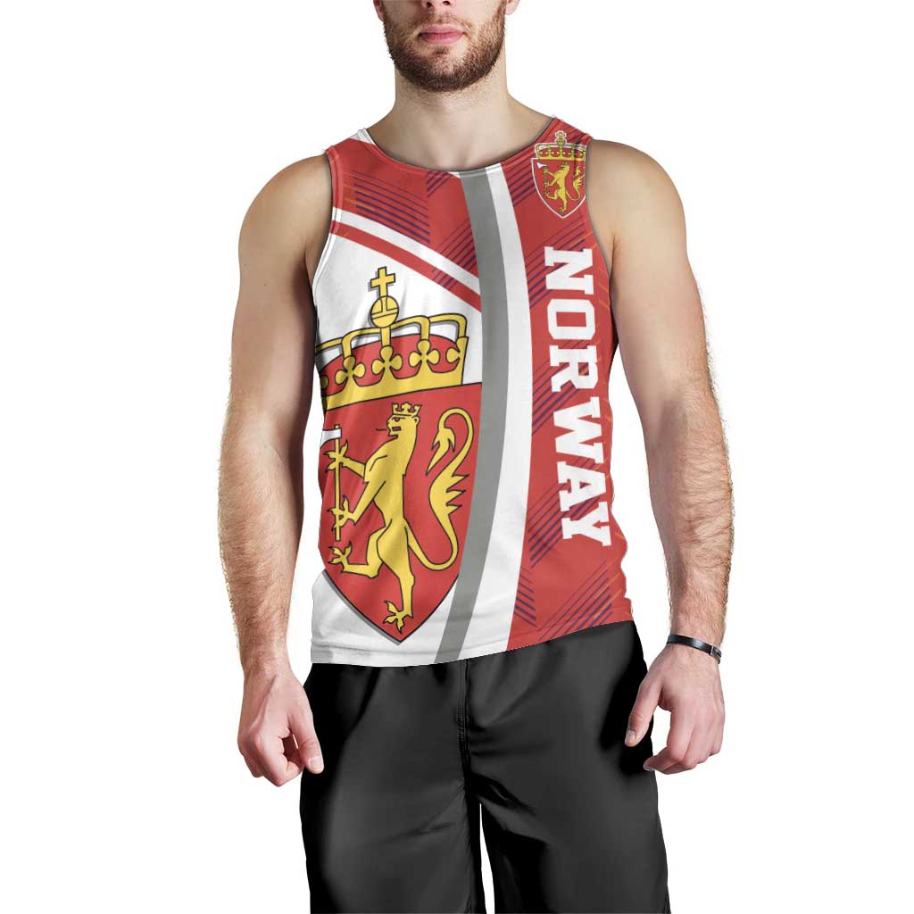 Personalized Norway Coat of Arms Men Tank Top Golden Lion