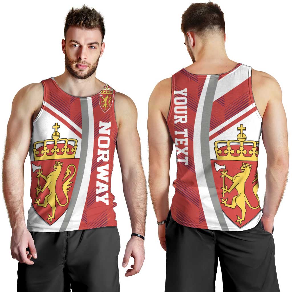 Personalized Norway Coat of Arms Men Tank Top Golden Lion