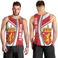 Personalized Norway Coat of Arms Men Tank Top Golden Lion