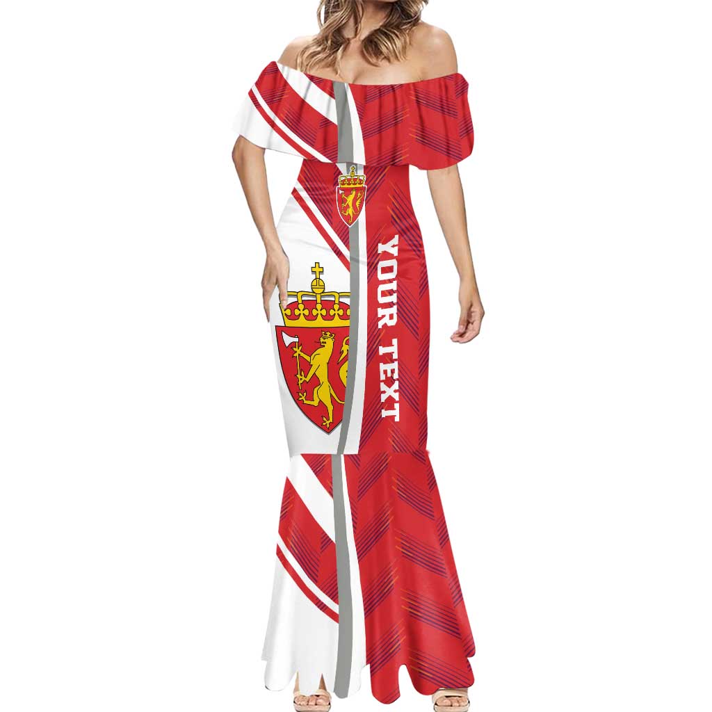 Personalized Norway Coat of Arms Mermaid Dress Golden Lion