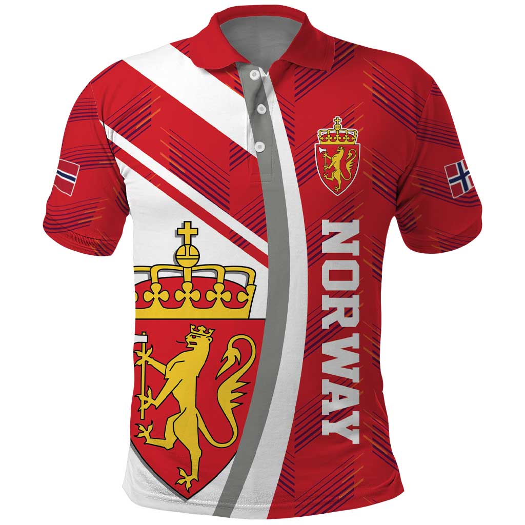 Personalized Norway Coat of Arms Polo Shirt Golden Lion