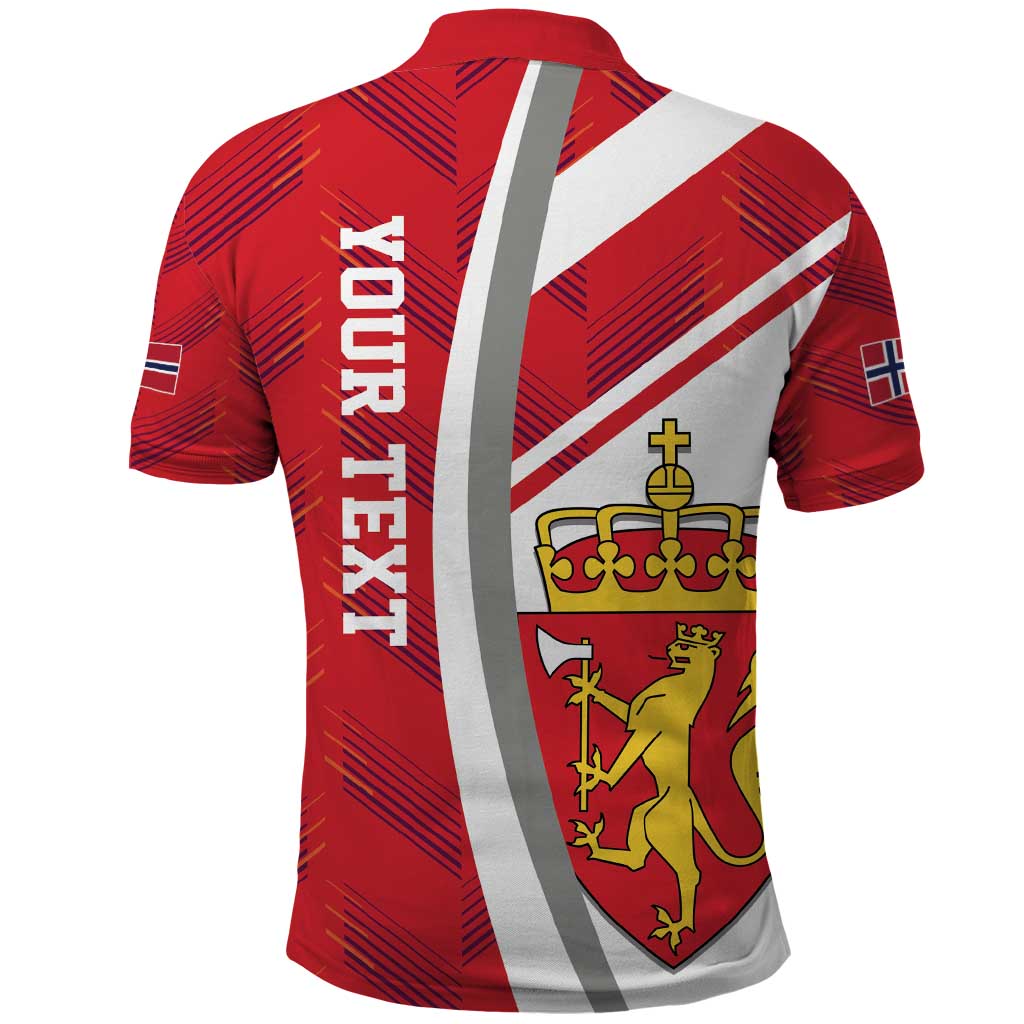 Personalized Norway Coat of Arms Polo Shirt Golden Lion