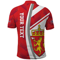 Personalized Norway Coat of Arms Polo Shirt Golden Lion