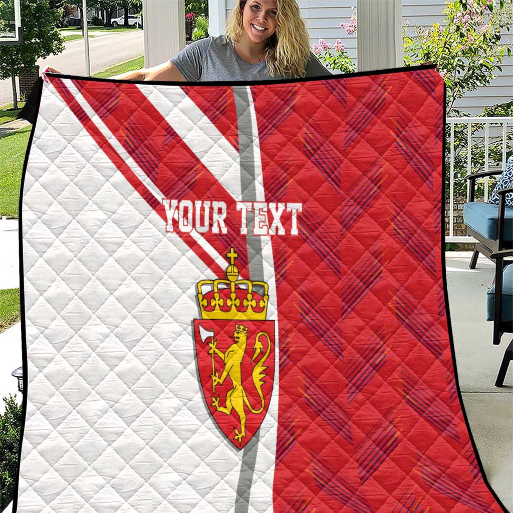 Personalized Norway Coat of Arms Quilt Golden Lion