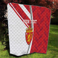 Personalized Norway Coat of Arms Quilt Golden Lion