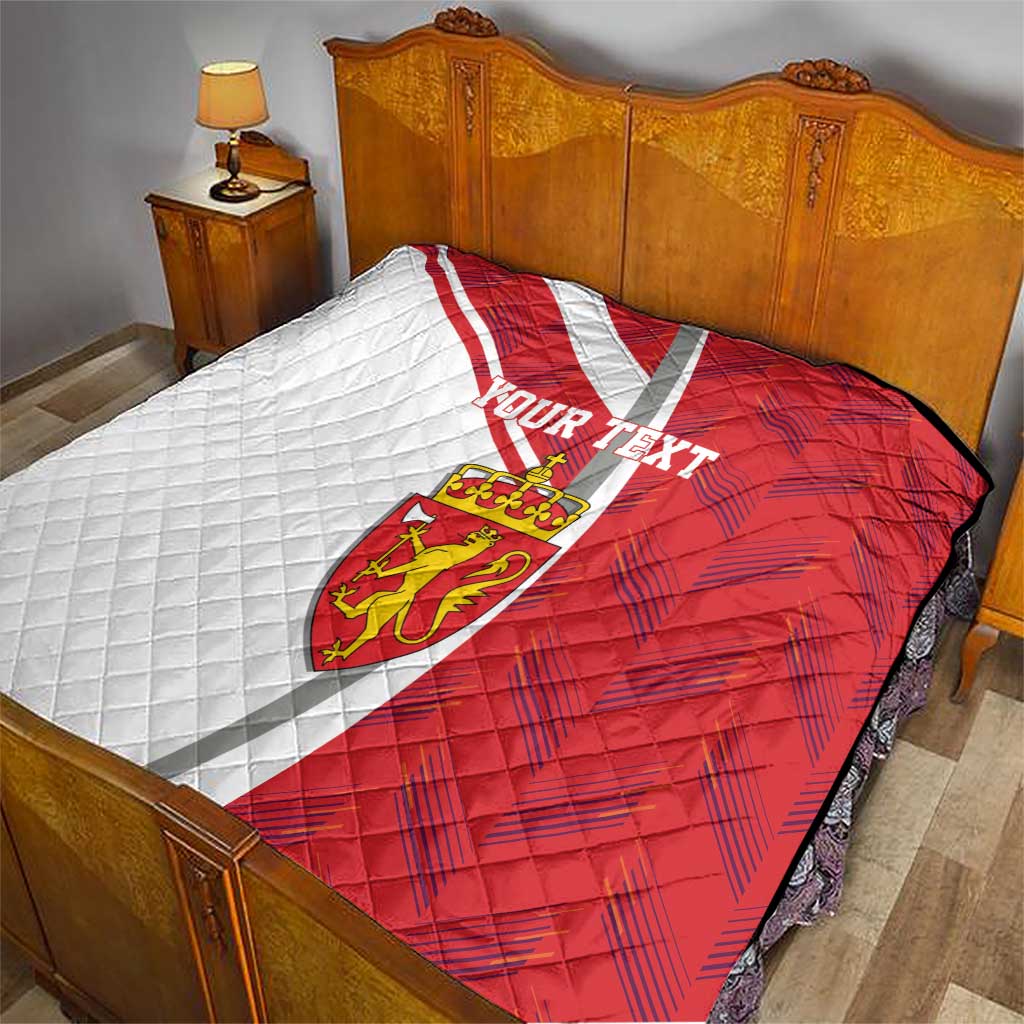 Personalized Norway Coat of Arms Quilt Golden Lion