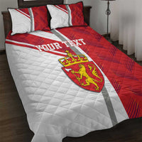 Personalized Norway Coat of Arms Quilt Bed Set Golden Lion