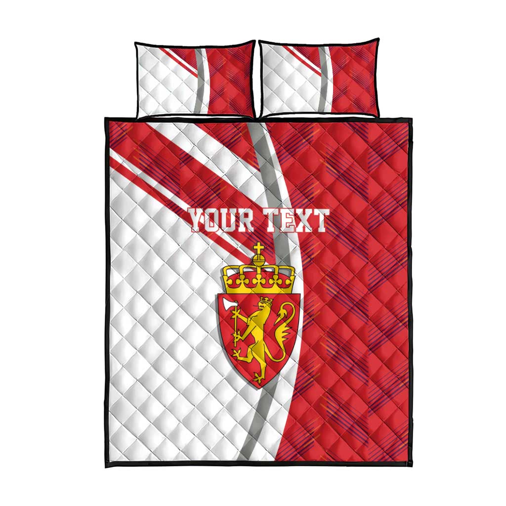 Personalized Norway Coat of Arms Quilt Bed Set Golden Lion