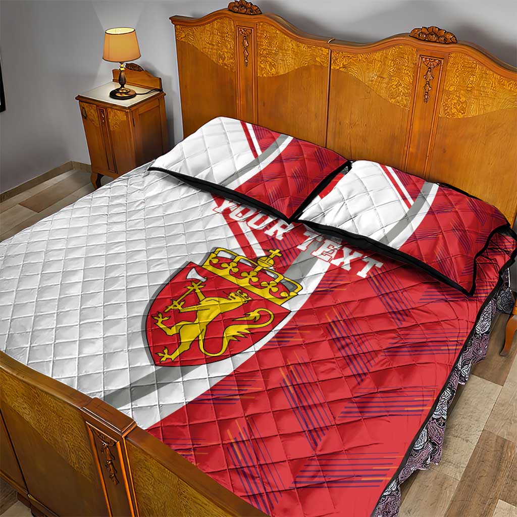 Personalized Norway Coat of Arms Quilt Bed Set Golden Lion