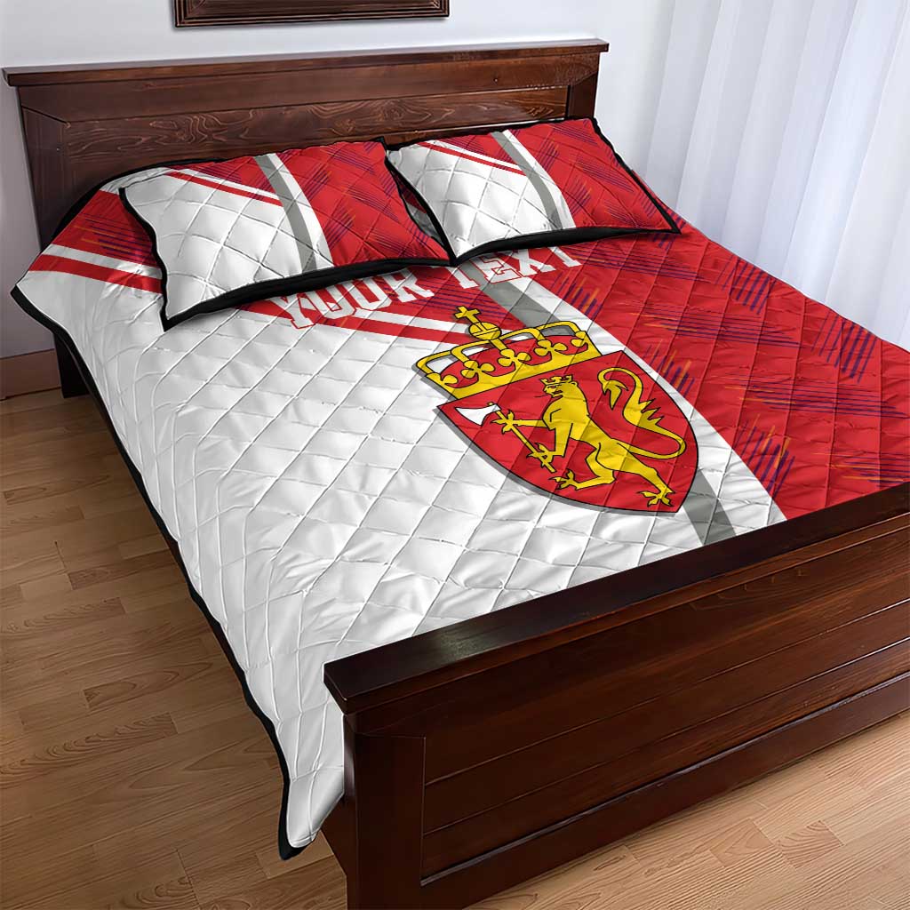 Personalized Norway Coat of Arms Quilt Bed Set Golden Lion