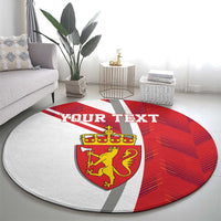 Personalized Norway Coat of Arms Round Carpet Golden Lion