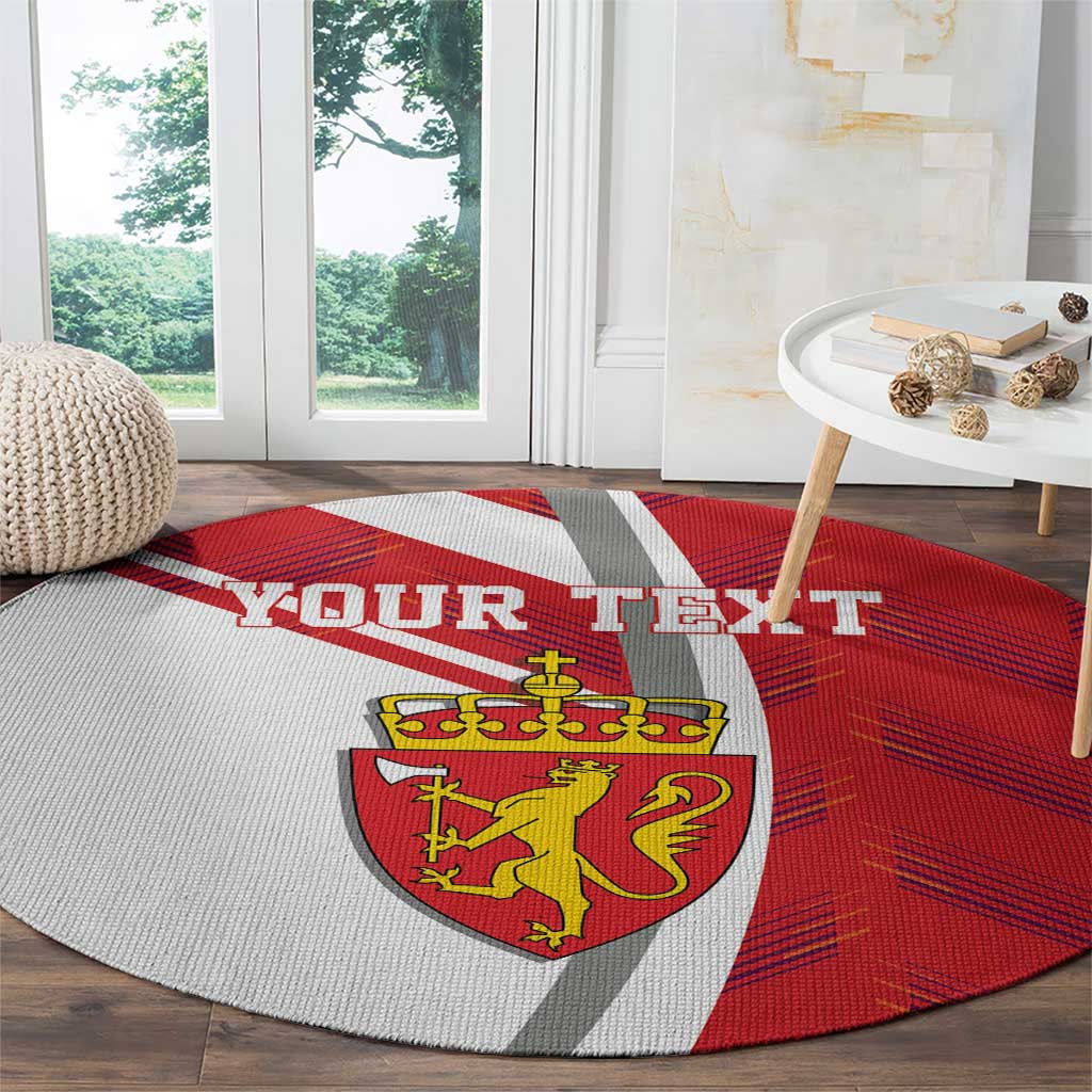 Personalized Norway Coat of Arms Round Carpet Golden Lion
