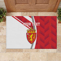 Personalized Norway Coat of Arms Rubber Doormat Golden Lion