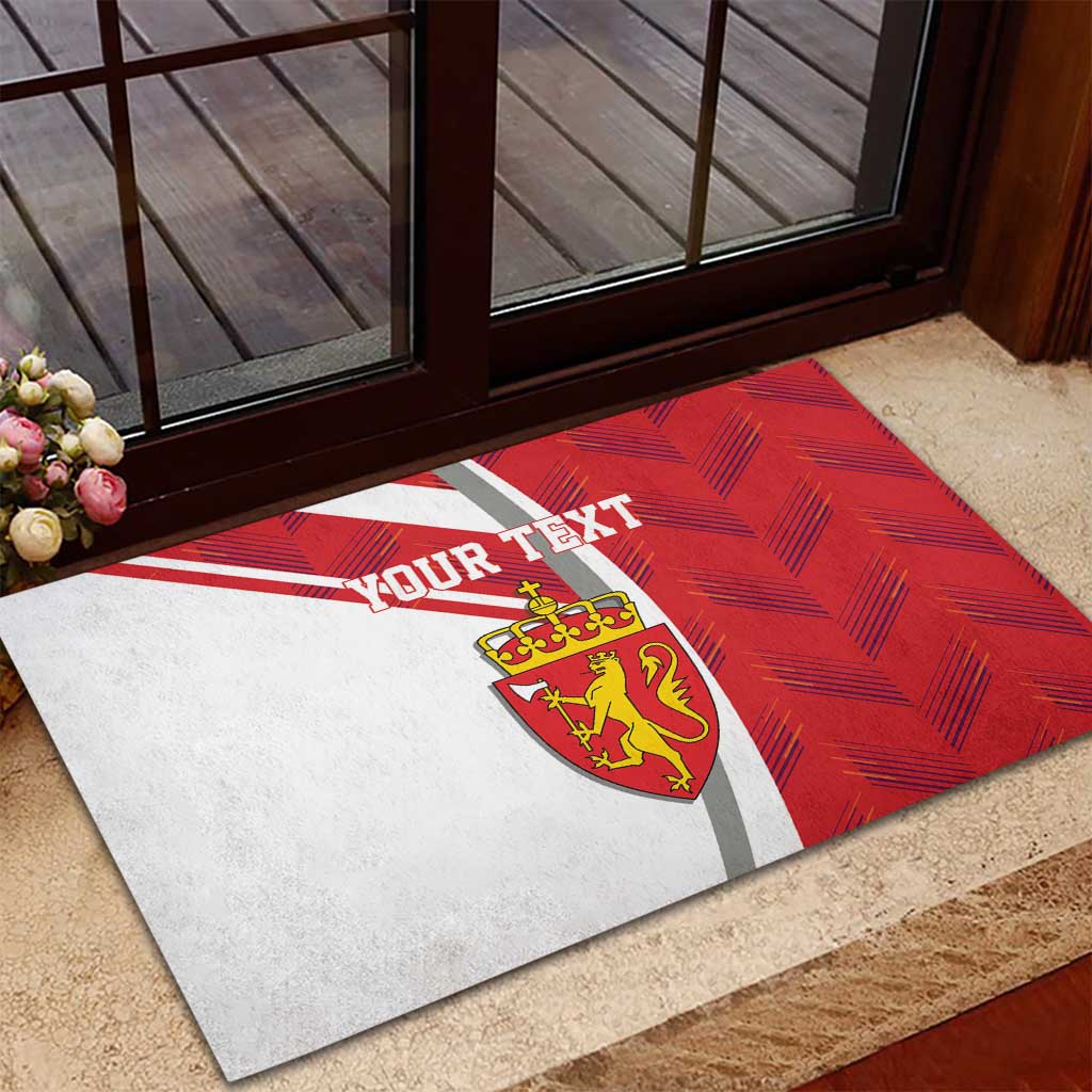 Personalized Norway Coat of Arms Rubber Doormat Golden Lion