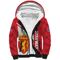 Personalized Norway Coat of Arms Sherpa Hoodie Golden Lion