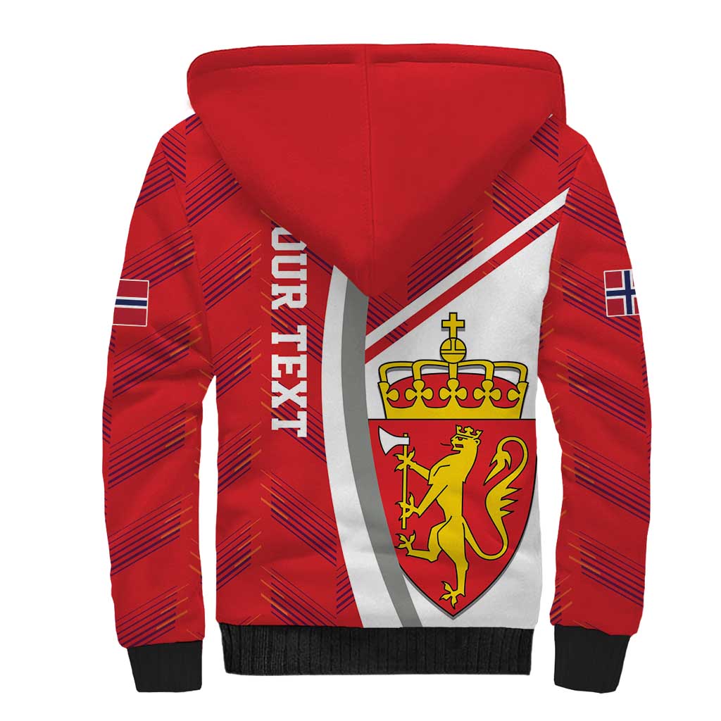 Personalized Norway Coat of Arms Sherpa Hoodie Golden Lion