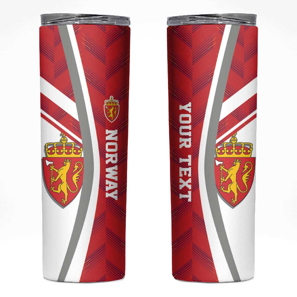 Personalized Norway Coat of Arms Skinny Tumbler Golden Lion