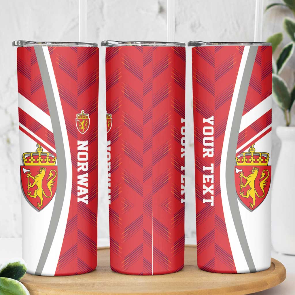 Personalized Norway Coat of Arms Skinny Tumbler Golden Lion