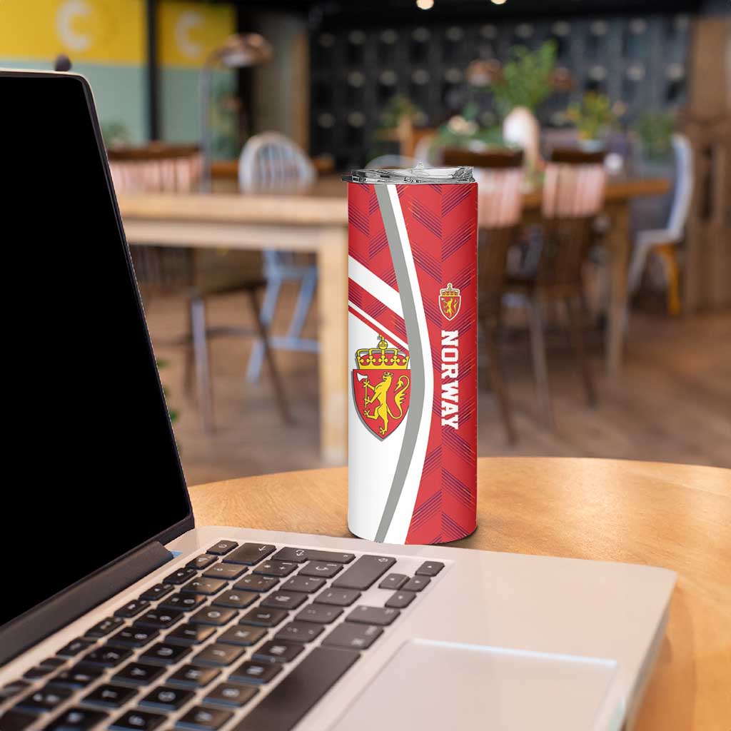 Personalized Norway Coat of Arms Skinny Tumbler Golden Lion