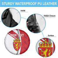 Personalized Norway Coat of Arms Spare Tire Cover Golden Lion