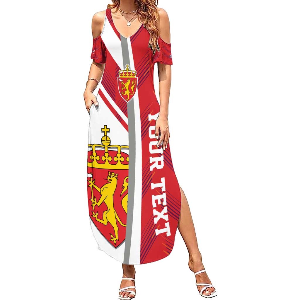 Personalized Norway Coat of Arms Summer Maxi Dress Golden Lion