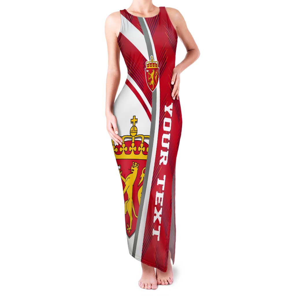 Personalized Norway Coat of Arms Tank Maxi Dress Golden Lion