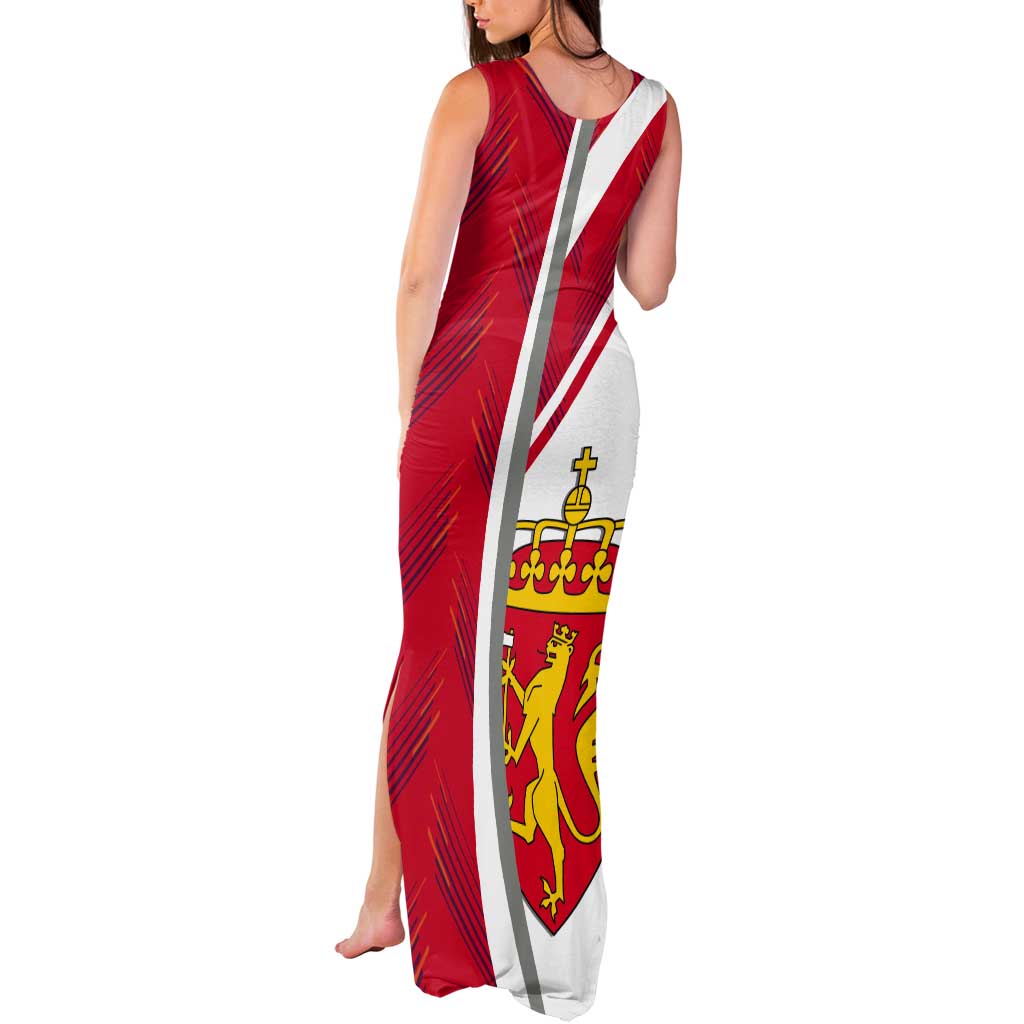 Personalized Norway Coat of Arms Tank Maxi Dress Golden Lion